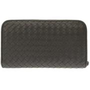 Pre-owned Brunt skinn Bottega Veneta lommebok