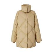 Beige Diamond-Foret Pufferjakke