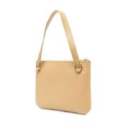 Beige Skinn Crossbody Veske