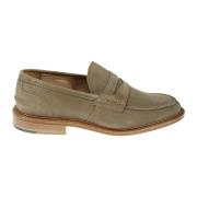 Beige Semsket Mokasin Loafers