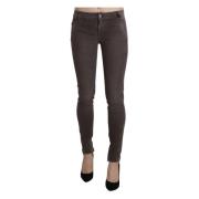 Brun Skinny Bomull Jeans