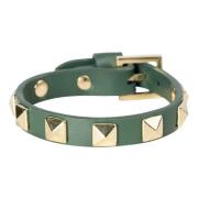 Leather Stud Bracelet Pine