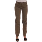 Brun Bomull Slim Fit Casual Bukser