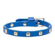 Leather Stud Bracelet Mini Strong Blue