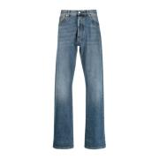 Stonewashed Denim Jeans med oppbrett