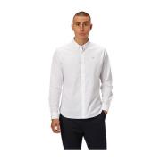 White Clean Cut Oxford Stretch Plain L/S Skjorter