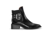 Chunky Buckle Chelsea Boot i Svart