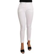 Hvite Slim Dress Pants - Oppgrader Garderoben Din