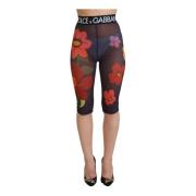 Nydelige svarte blomstrete leggings