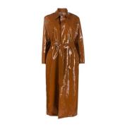 Brun Glanset Trenchcoat