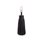 Leather Tassel Black W/Gold