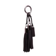 Leather Twin Tassel Nappa Black W/Gun Metal