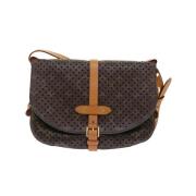 Pre-owned Brunt lerret Louis Vuitton Saumur