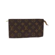 Pre-owned Brunt lerret Louis Vuitton Clutch tilbehør