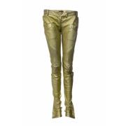 metallic biker pants