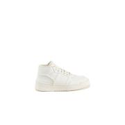 Hvite Cream Skinn Sneakers