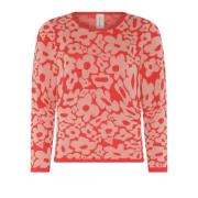 Blomster Jaquard Pullover i Lotus Pink