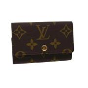 Pre-owned Brunt lerret Louis Vuitton lommebok