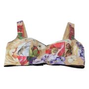 Blomstermønstret Cropped Bustier Korsett Topp