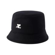 Svart Bomullssignatur Bucket Hat