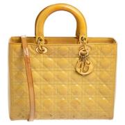 Pre-owned Gult skinn Dior Lady Dior