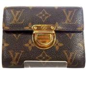 Pre-owned Brunt lerret Louis Vuitton lommebok