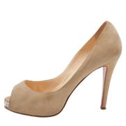 Pre-owned Beige semsket skinn Christian Louboutin haeler