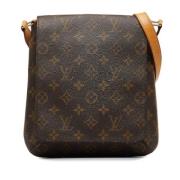 Pre-owned Brunt lerret Louis Vuitton Musette Salsa