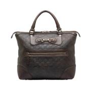 Pre-owned Brunt skinn Gucci Tote