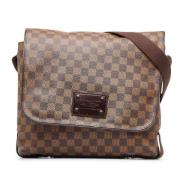 Pre-owned Brunt lerret Louis Vuitton Brooklyn