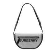 Pre-owned Gra lerret Burberry skulderveske