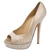 Pre-owned Beige sateng Jimmy Choo haeler