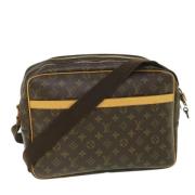 Pre-owned Brunt lerret Louis Vuitton Reporter