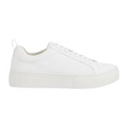 Minimalistiske hvite Zoe Platform sneakers