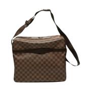 Pre-owned Brunt lerret Louis Vuitton skuldervesker