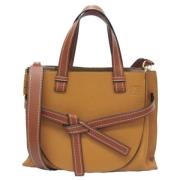 Pre-owned Brunt skinn Loewe veske