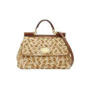 Pre-owned Beige Raffia Dolce & Gabbana Crossbody Bag