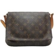 Pre-owned Brunt lerret Louis Vuitton Musette Tango