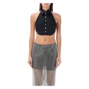 Sort Duchesse Crop Top