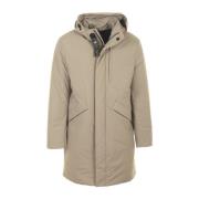 Beige Parka med Multi-Lomme Design