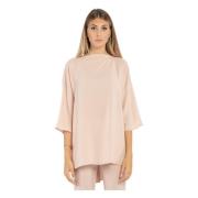 Elegant Rosa Bluse med Kjededetalj