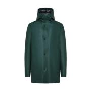 Gummibelagt Dobbel Parka Jakke i Pine Green