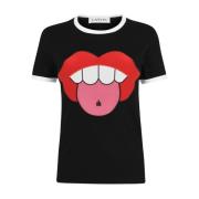 Svart Lips Logo T-skjorte