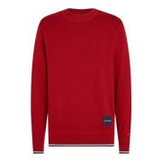 Rød Bomullsblanding Crewneck Genser