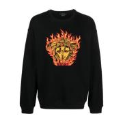 Svart Genser med Medusa Flame Logo