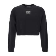 Cropped Pullover med Ribbekanter