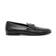 Sort Skinn Logo Plaque Loafers