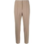 Beige Pintuck Cropped Bukser