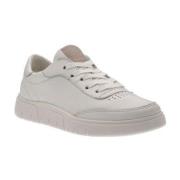 Beige Skinn Sneakers for Kvinner