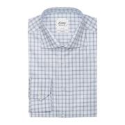 Light Blue Oscar Of Sweden Blue Checked Slim Fit Shirt Skjorter